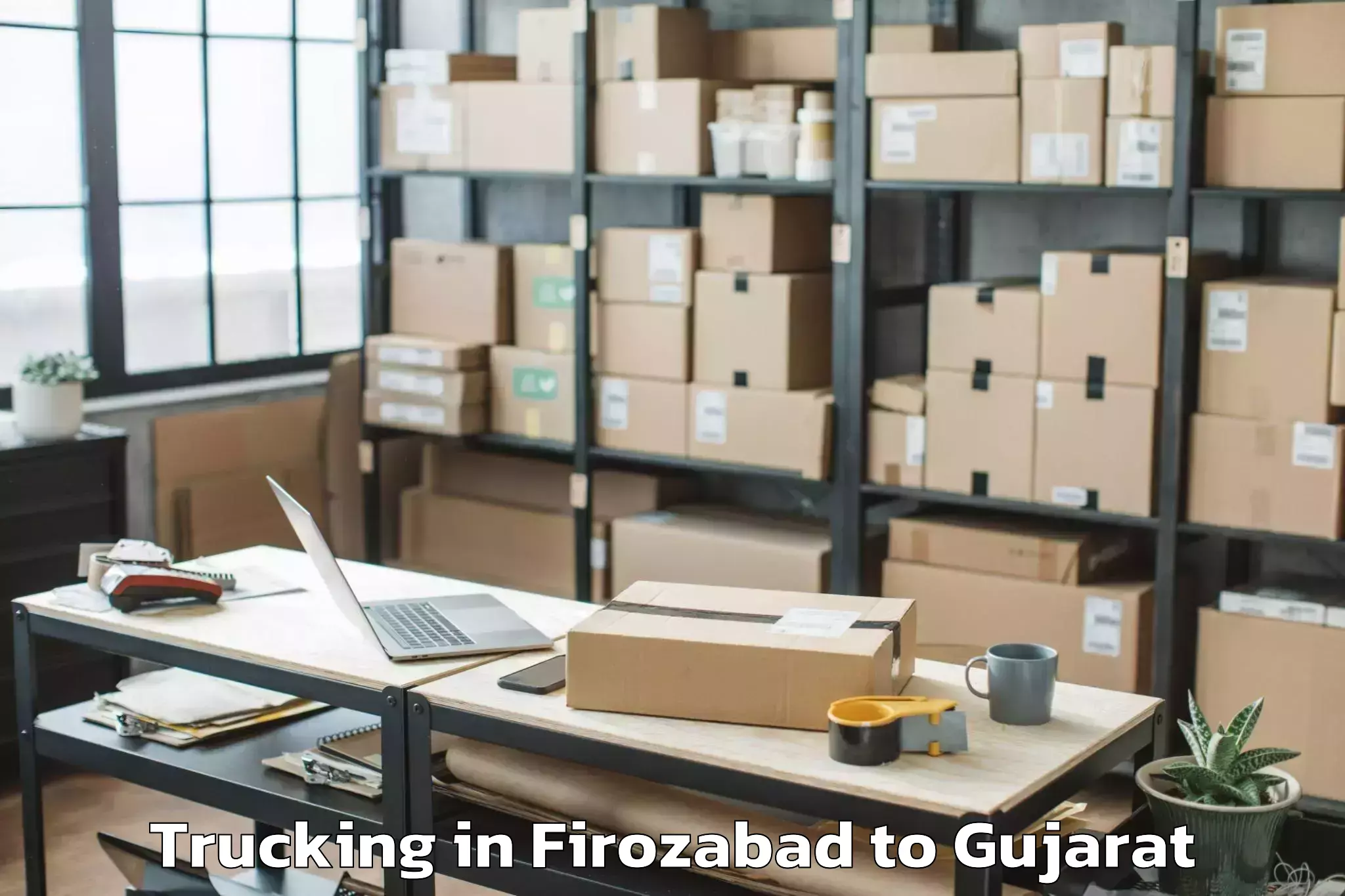 Top Firozabad to Gujarat Technological Universi Trucking Available